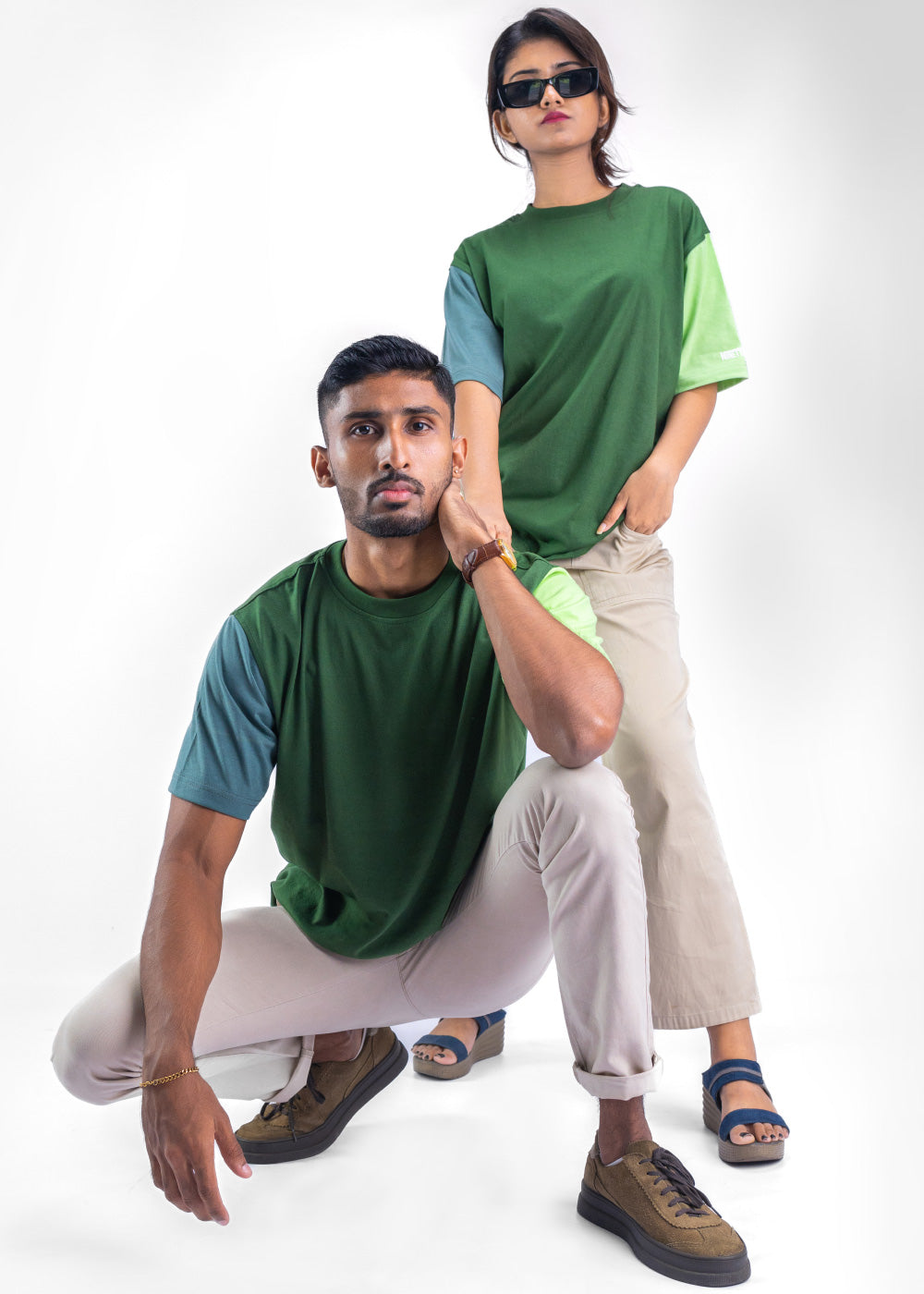 Enchanted Forest Green Hues Oversized T-Shirt