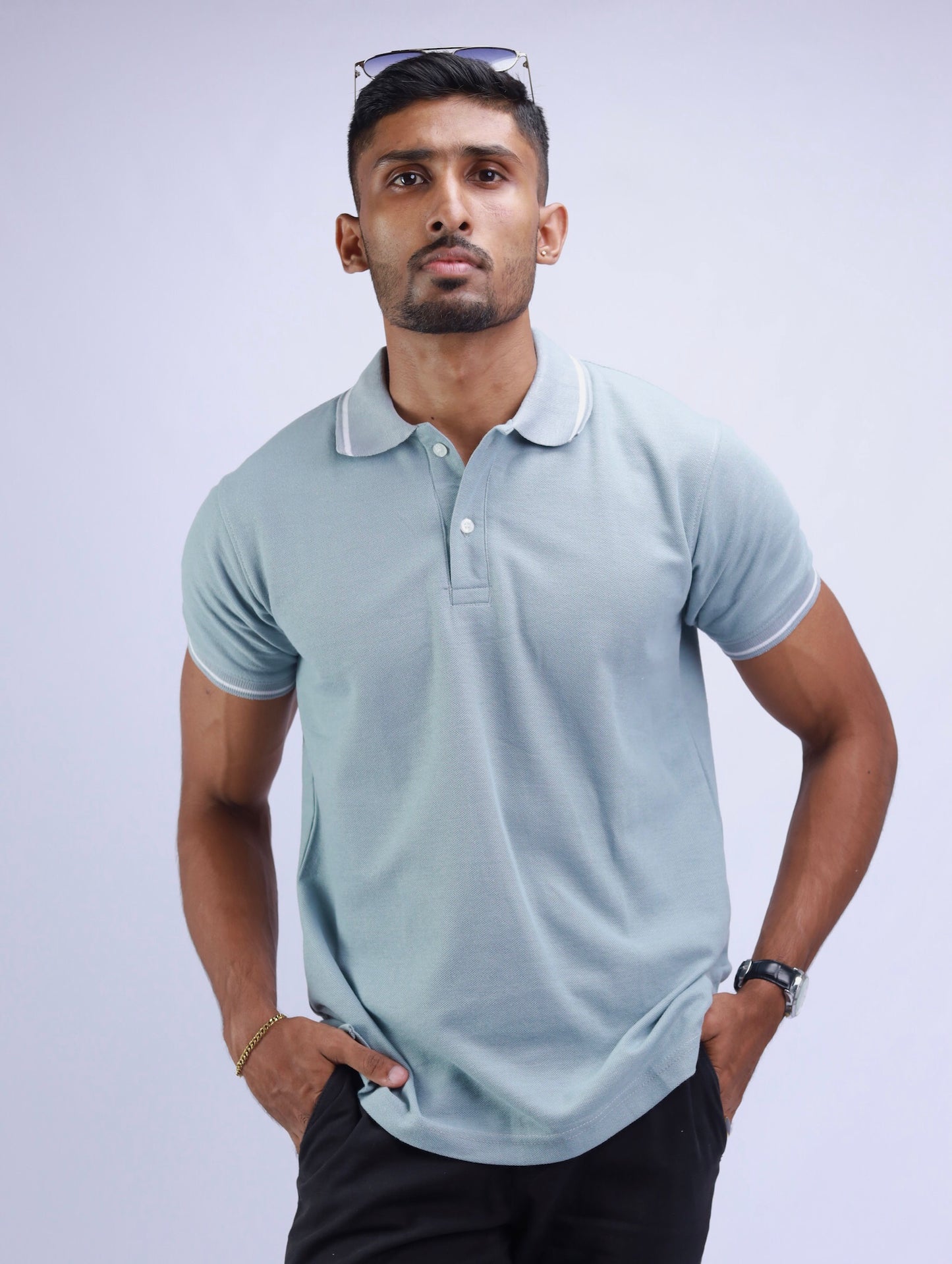 Charcoal Charm Grey Maal Polo T-Shirt