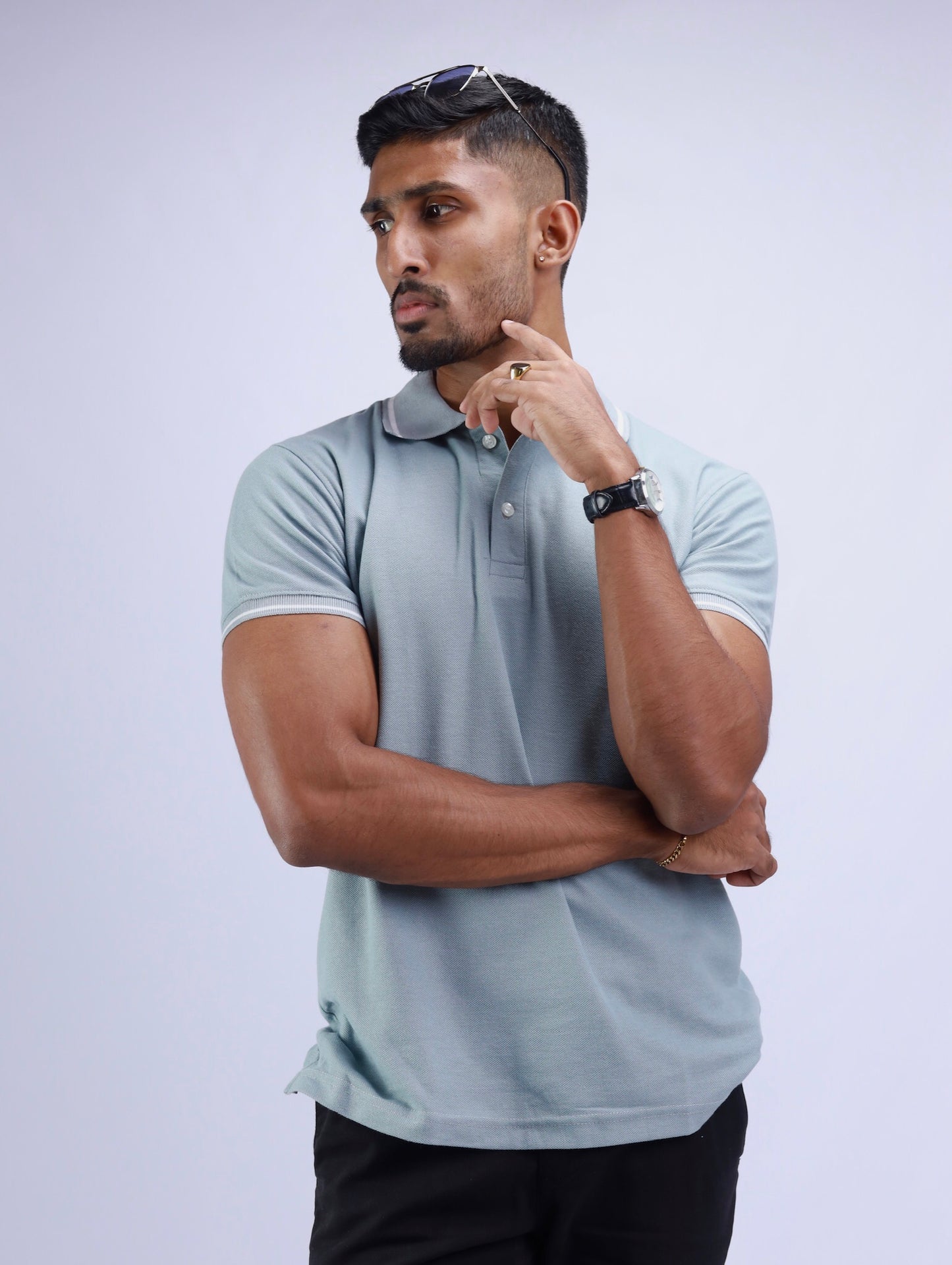 Charcoal Charm Grey Maal Polo T-Shirt