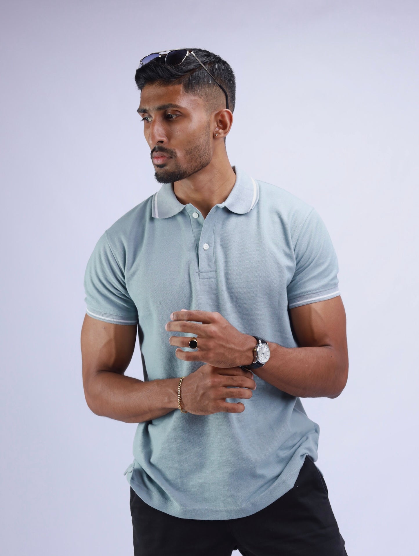 Charcoal Charm Grey Maal Polo T-Shirt