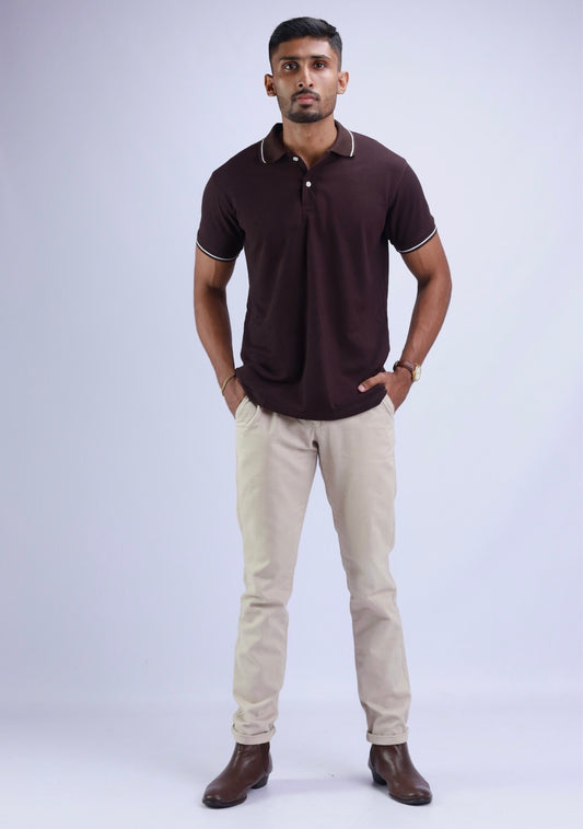 Mocha Mist Coffee Brown Polo T-Shirt