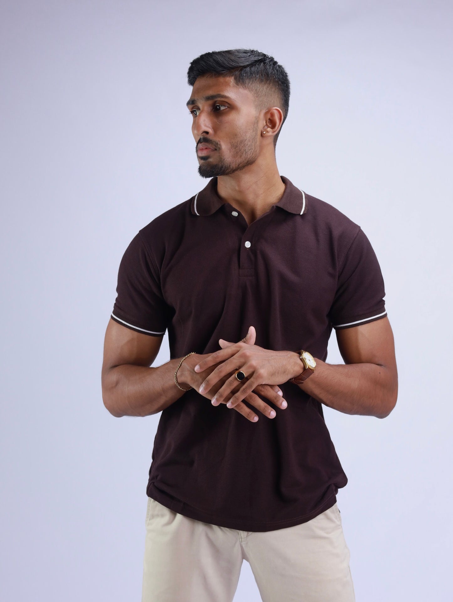 Mocha Mist Coffee Brown Polo T-Shirt