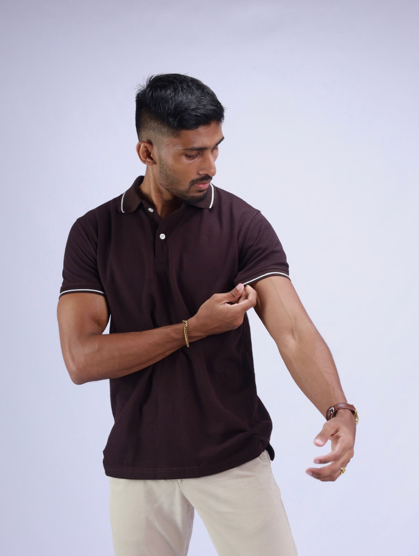 Mocha Mist Coffee Brown Polo T-Shirt