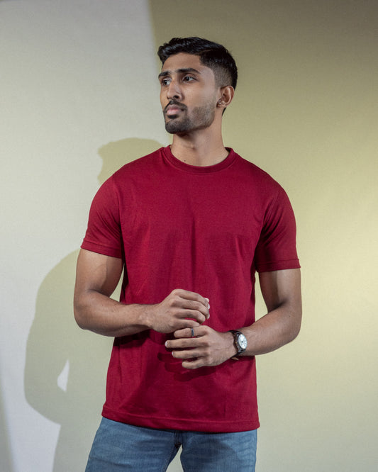 Maroon Regular Crew Neck T-shirt