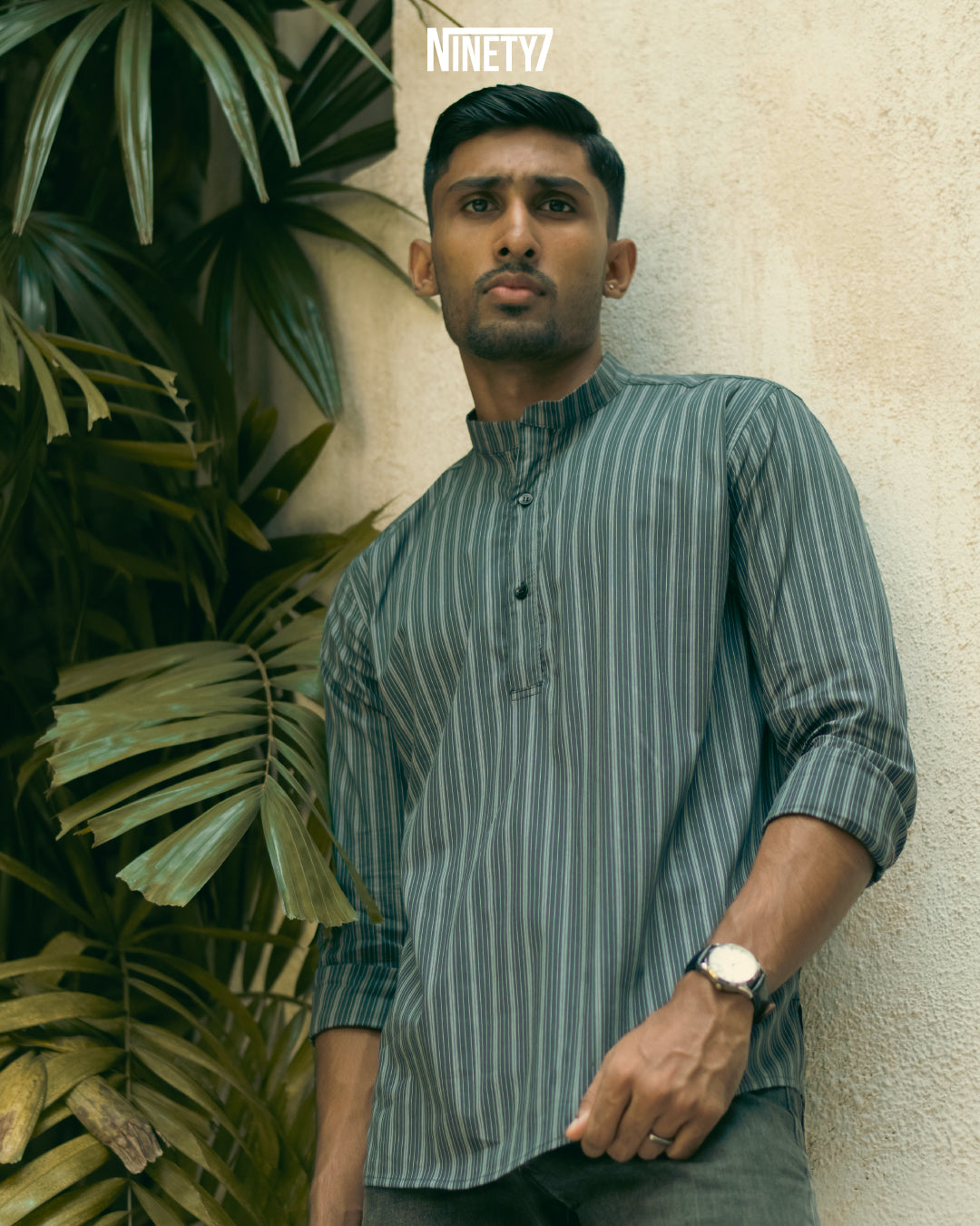 Charcoal Grey Stripe Vintage Shirt