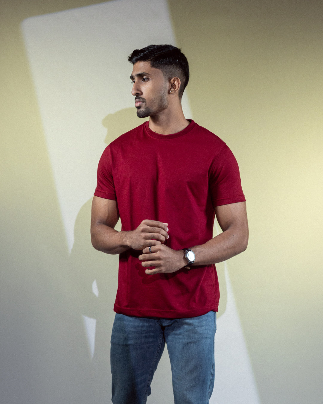 Maroon Regular Crew Neck T-shirt