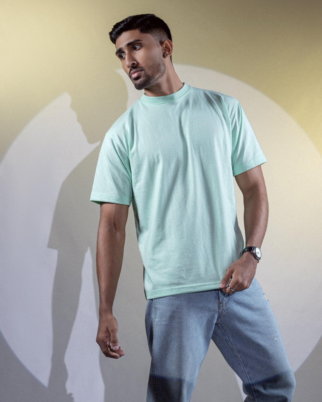 Mint Green Plain Oversized T-shirt