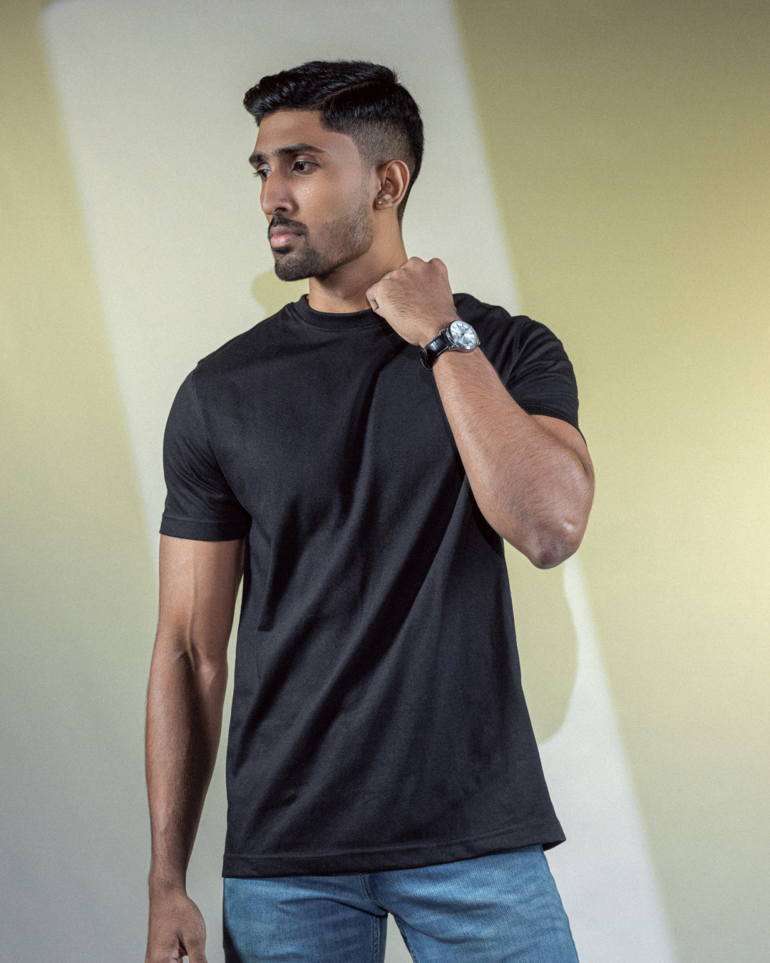 Black Regular Crew Neck T-shirt