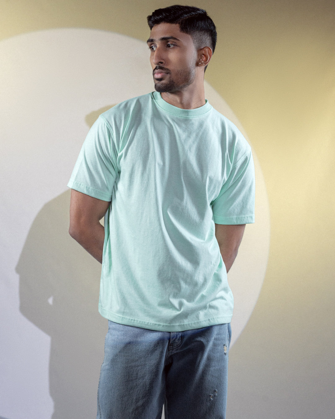 Mint Green Plain Oversized T-shirt