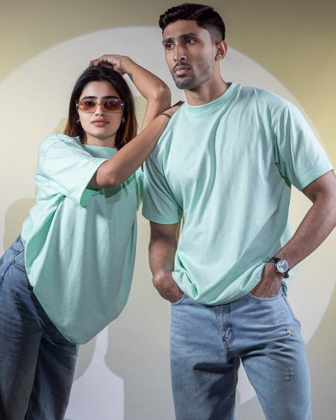 Mint Green Plain Oversized T-shirt