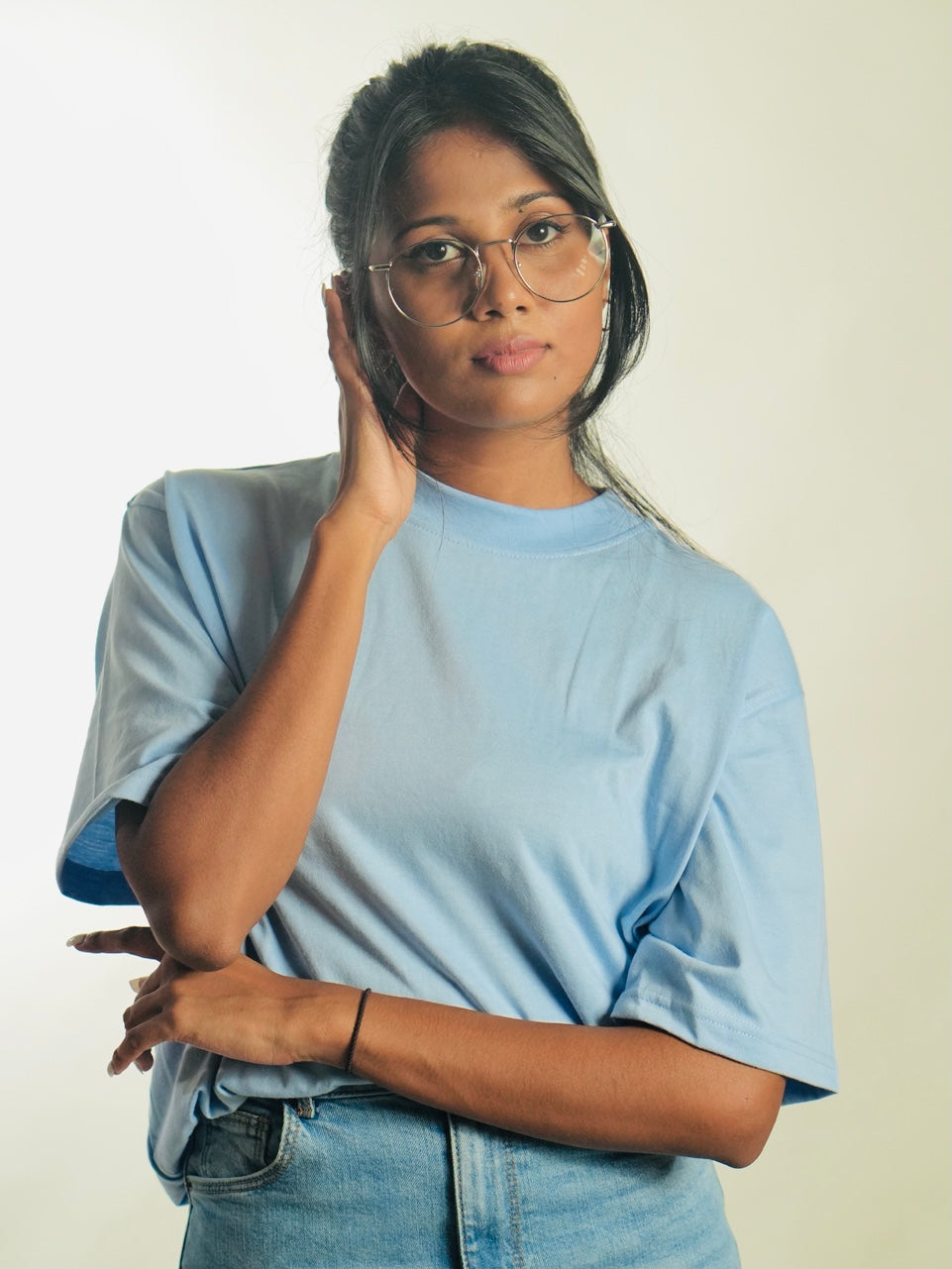 Celestial Breeze Sky Blue OverSized Basic T-Shirt.